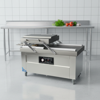 Machine d'emballage sous vide semi-automatique électrique à double chambre haute efficacité 400P pour usage commercial, scelleuse pour aliments frais et produits chimiques