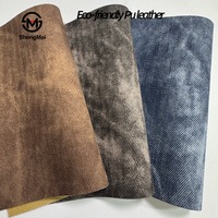 Tissu en similicuir PU imitation denim délavé, directement de l'usine, 1 mm, résistant à l'abrasion, pour sacs, chaussures, boîtes à bijoux, étuis de téléphone