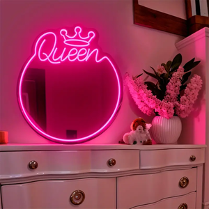 Enseigne au néon gravée de la reine du miroir, tenture murale LED à intensité variable <span class=keywords><strong>pour</strong></span> la maison, le studio, le salon, le tatouage, la Saint-Valentin ou un cadeau d'anniversaire - Product Image 6