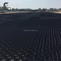 Géocell HDPE haute résistance Georoad, grille cellulaire anti-pression et résistante à la compression pour fondations de parkings, conception de modèle 3D 5