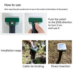 Ahuyentador ultrasónico solar 2026 para animales, repelente sónico de plagas para exteriores, impermeable, para topos, roedores, gophers, serpientes, césped y granjas - Product Image 5