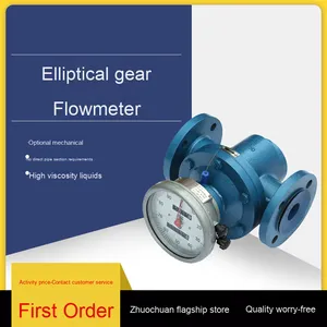 高温高粘度燃料シロップ流量計センサー楕円形ギアデザインメカニカルポインターデジタル表示鋳鉄液体 - Product Image 2