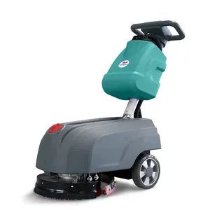 Mesin Cuci Sekolah Dorong Tangan Elektrik Dioperasikan dengan Baterai Scrubber Dryer Lantai