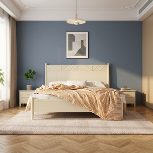Scandinavian Design Solid <b>Oak</b> Bed Modern Minimalist Platform Bed <b>Frame</b> For Apartment Hotel Bedroom - Product Image 2