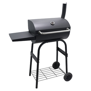 Charcoal Barbecue Grill With Trolley Multifunctional Outdoor Smoker Grill Portable BBQ Oven Thickened American Style - Product Image 2