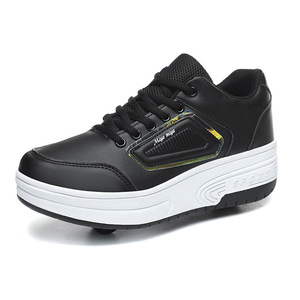 Chaussures à roulettes lumineuses pour enfants avec roues alignées et roulements ABEC 7, design en EVA à surface souple - Product Image 4