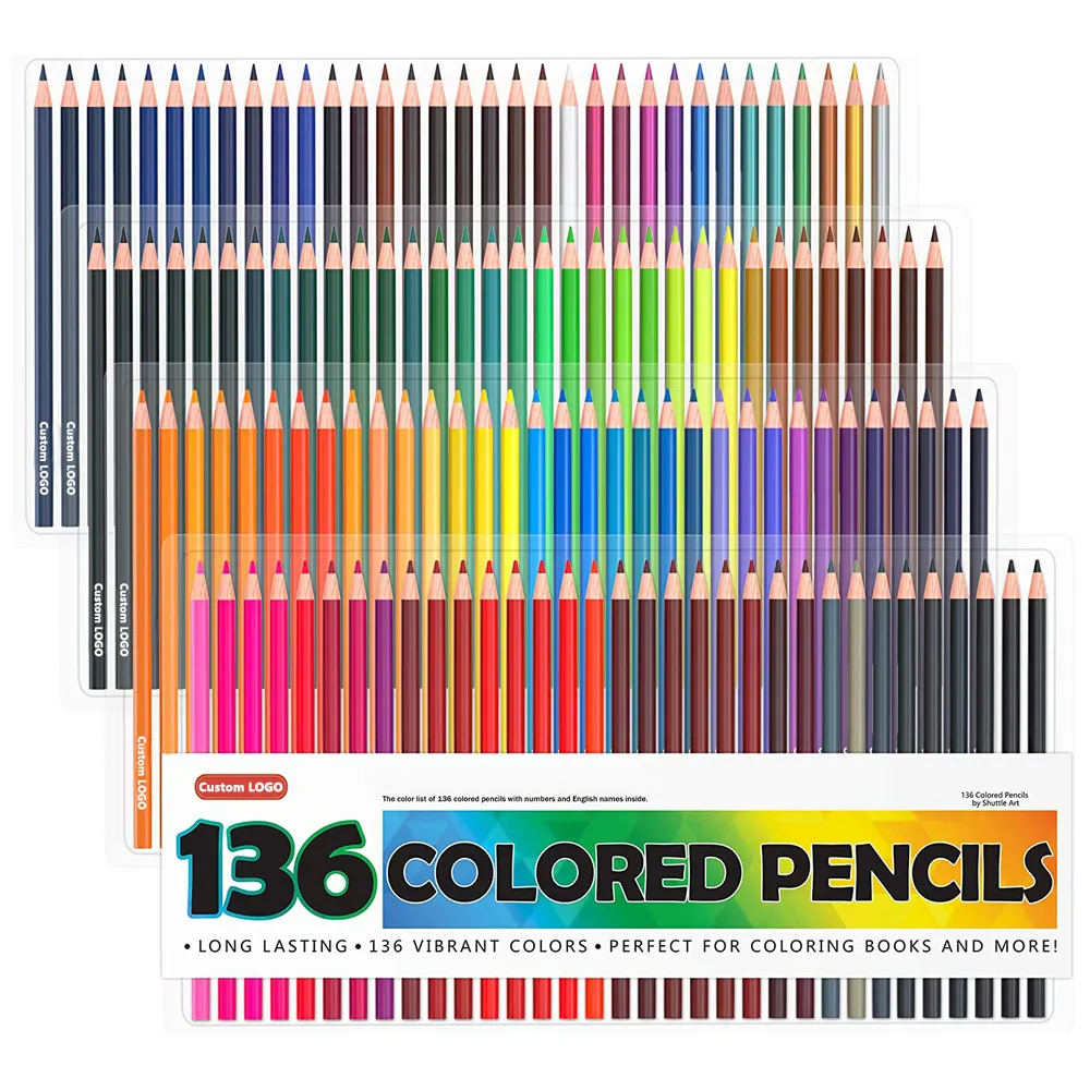 136 Coloured Pencils , Soft Core Colouring Pencils Set for Adult Colouring Books, Doodling, Sketching, Drawing, Art Supplies