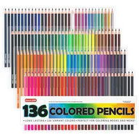 ดินสอสี136สี,ชุดดินสอสีแกนนิ่มสำหรับหนังสือระบายสีผู้ใหญ่การวาดภาพการวาดภาพอุปกรณ์ศิลปะ