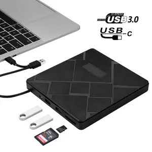 Unità ottica Mobile esterna 5 in1 porta Usb 3.0 TF Card Hub CD-ROM DVD masterizzatore lettore lettore lettore Dvd Ultra-sottile unità DVD