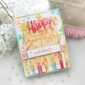 <span class=keywords><strong>Joyeux</strong></span> <span class=keywords><strong>anniversaire</strong></span> cadre métal acier au carbone carte métal matrices de découpe pochoirs découpés pour décoratif gaufrage papier meurt - Product Image 2