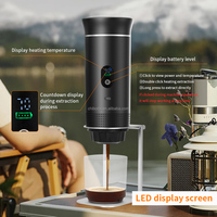 Machine à Café à Capsules Portable 3-en-1 Extraction d'Espresso pour Dosettes Compatibles Nespresso pour Voyage, Extérieur, Voiture et Usage Domestique
