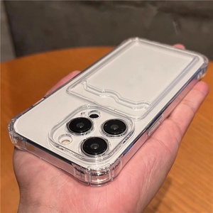 Funda de TPU para iPhone 16 15 14 13 Pro Max 11 12 X XR XS 8 Plus SE, Transparente, con Ranura para Tarjetas, Antigolpes, Tipo Cartera - Product Image 5