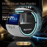 Mesin Terapi Oksigen Wajah Hidrasi Pembersihan Mendalam Smart Ice Blue Skin Analysis Facial Hydrodermabrasi 7 Handle