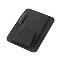 Organisateur de visière de voiture en cuir avec pochette multi-poches Support intérieur auto résistant aux rayures pour cartes et lunettes