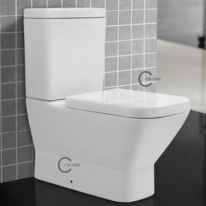 Artículos sanitarios, inodoro de cerámica montado en el suelo, inodoro de dos piezas de doble descarga, 20 años de garantía - Product Image 1