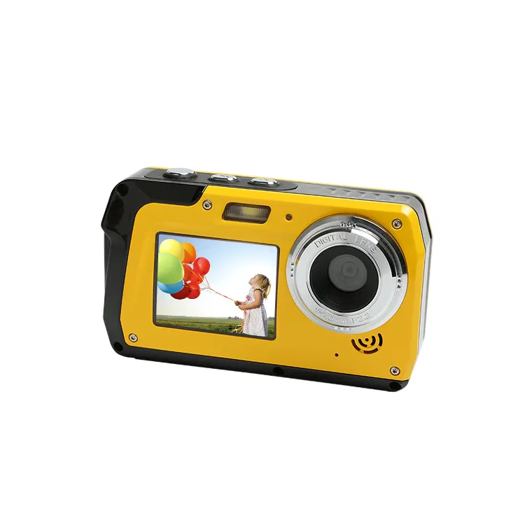 IP68 Waterproof Full HD 1080 2.7K Selfie Dual Lens Video Recorder Underwater Digital Camera