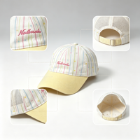 Casquette de baseball style coréen à blocs de couleur et à carreaux, pour femme, à large bord, protection solaire estivale, effet amincissant, vente en gros