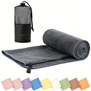 Tapis en microfibre premium antidérapant avec points en silicone, séchage rapide, absorbant, pour le yoga chaud, le Pilates, la gym, personnalisable - Product Image 2