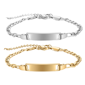 Pulsera Geométrica de Acero Inoxidable Chapada en Oro de 18K, Moderna y Personalizada, Regalo para Mamá, Hija, Niña, Bebé - Product Image 1