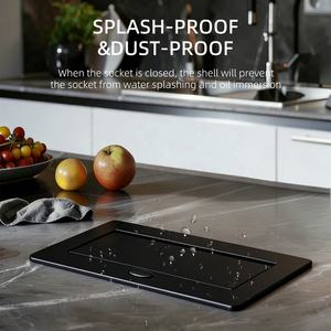 Module de combinaison personnalisable, norme européenne, <span class=keywords><strong>double</strong></span> module Schuko allemand, <span class=keywords><strong>double</strong></span> ports réseau <span class=keywords><strong>RJ45</strong></span>, <span class=keywords><strong>prise</strong></span> de bureau escamotable dissimulée - Product Image 6