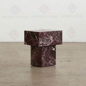 Table d'appoint en marbre naturel de luxe léger, design moderne et personnalisé, table de <span class=keywords><strong>chevet</strong></span> carrée en marbre naturel - Product Image 5