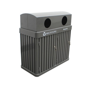 Gavin site furniture 32 gallon park steel separate recycling waste bin outdoor metal recycle garbage bins for waste management
