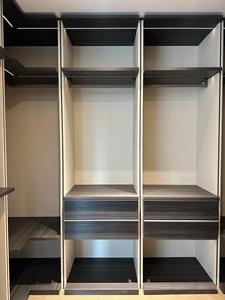 Light Luxury Embedded Wardrobe Dark Wood Grain <strong>Closet</strong> with Drawers Shelf Multi-Zone Storage - Product Image 3