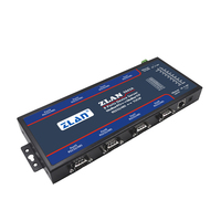 Servidor Serial Industrial Ethernet de 8 Puertos RS232 RS485 a Ethernet TCP/IP Modbus, Gateway Industrial ZLAN5843A