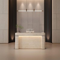 Petit bureau de réception en travertin pour hôtels Salons de beauté Magasins de vêtements Barber Shops-Comptoir de caisse pour magasin