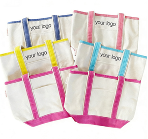 Custom Boat Tote Canvas Bag with a Zipper or External Pockets Customizable with Your Preferred Color and Pattern for wholesale - Product Image 2