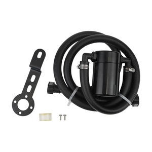Aluminum Alloy Oil Can And Breather Set For Chevrolet 2014-2022 <b>Black</b> 5.5cm Diameter 9.1cm Height With Mount <b>Bracket</b> - Product Image 3