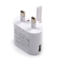 Chargeur USB 5V1A en gros d'usine, prise pliable britannique, certifié UKCA CE, chargeur mural 5W, alimentation 3 broches