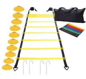 Speed Agility Training Set, Exercise Equipment Kit for Soccer/Football- Agility Ladder and Cones, Resistance Running Parachute