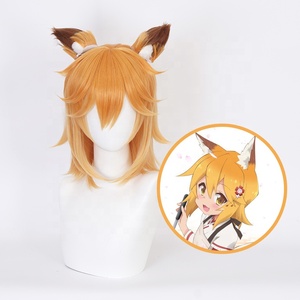 Perruque synthétique de <span class=keywords><strong>cosplay</strong></span> d'anime Senko <span class=keywords><strong>San</strong></span> Senko avec oreilles, courte de 35 cm, orange mélangée, en gros - Product Image 1