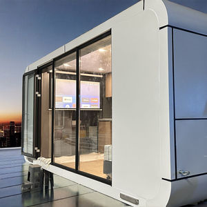 Maison capsule spatiale en acier entièrement meublée extensible, hôtel de camping de luxe, villa avec piscine, design d'intérieur personnalisé, écologique - Product Image 1