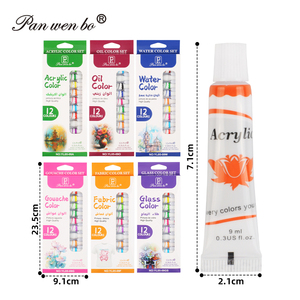 Peintures acryliques Panwenbo, pigments professionnels pour artistes, 12 couleurs, tubes de 9 ml, <span class=keywords><strong>peinture</strong></span> <span class=keywords><strong>acrylique</strong></span> non toxique pour la <span class=keywords><strong>peinture</strong></span> - Product Image 6