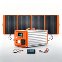 Kit de générateur solaire portable 500W, comprend un panneau solaire haute efficacité 200W, une batterie lithium rechargeable