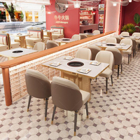 Ensembles de tables et de chaises de restaurant en acier inoxydable blanc XZY Industrial avec des formes carrées/rondes pour une utilisation hôtelière