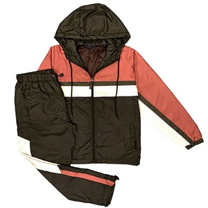 Conjunto Deportivo de Dos Piezas para Hombre, Chaqueta Deportiva de Invierno 2024, Transpirable, Ecológica, con Bloques de Color, Cortavientos, Poliéster/Algodón - Product Image 1