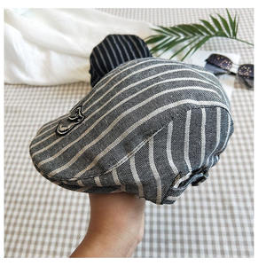 Vente en gros de haute qualité printemps et automne bébé garçons casquette à rayures bébé <span class=keywords><strong>béret</strong></span> en coton - Product Image 4