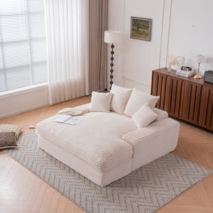 Chaise longue surdimensionnée rembourrée, convertible <span class=keywords><strong>en</strong></span> canapé-<span class=keywords><strong>lit</strong></span>, avec coussins décoratifs et accoudoirs, <span class=keywords><strong>en</strong></span> tissu velours côtelé pour salon - Product Image 3