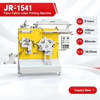 Machine d'impression d'étiquettes textiles Flexo JR-1541, 5 couleurs, largeur maximale 155 mm, vitesse élevée 60 m/min, imprimante d'étiquettes textiles CE, garantie 1 an