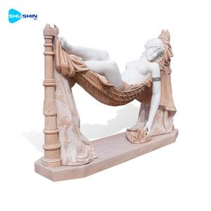 Statue <span class=keywords><strong>de</strong></span> femme endormie grandeur nature en marbre pour jardin, statue décorative en marbre naturel faite <span class=keywords><strong>à</strong></span> <span class=keywords><strong>la</strong></span> main, sculpture <span class=keywords><strong>de</strong></span> femme nue en marbre - Product Image 2