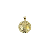 Pendentif Hip Hop Carte du Monde Rond Style Fashion pour Souvenir de Vacances Rétro