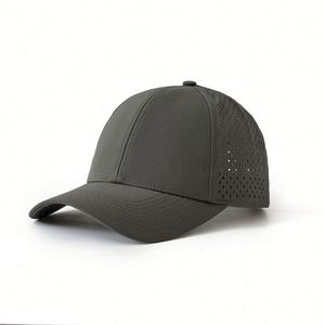 Custom Embroidery LOGO 6 Panel Laser Hole Mesh Trucker <b>Hat</b> Nylon Baseball Cap with Snapback Closure for Men Women Outdoor Sports - Product Image 4