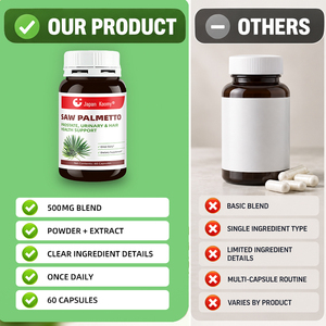 ผลิตภัณฑ์เสริมอาหารฉลากส่วนตัว Shecome สารสกัดจาก Saw Palmetto วิตามินรวมเพื่อสุขภาพต่อมลูกหมาก สำหรับผู้ใหญ่ - Product Image 5
