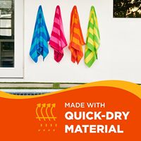Kaufman Soft Oversized Summer Beach Towels 29x58" Rectangle Velour Striped Absorbent Quick-Drying 100% Cotton Thick