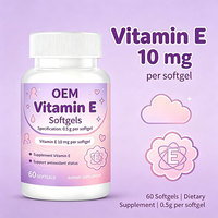 Gélules de vitamine E OEM/ODM, 10 mg par gélule, complément nutritionnel quotidien, 60 unités
