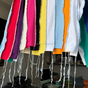 Đường Phố Mặc Tùy Chỉnh Vá Thêu Xếp Khâu Của Người Đàn Ông Chắp Vá Màu Khối Bông Dài Tay Áo T Áo Sơ Mi - Product Image 4