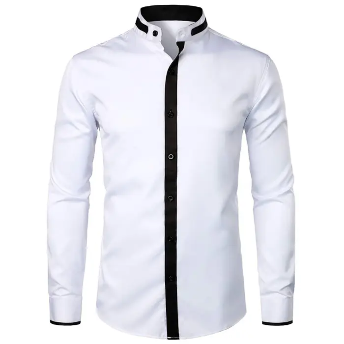 Men custom french cuff formal white dress shirt latest design premium men 100 cotton full sleeve classic office shirts